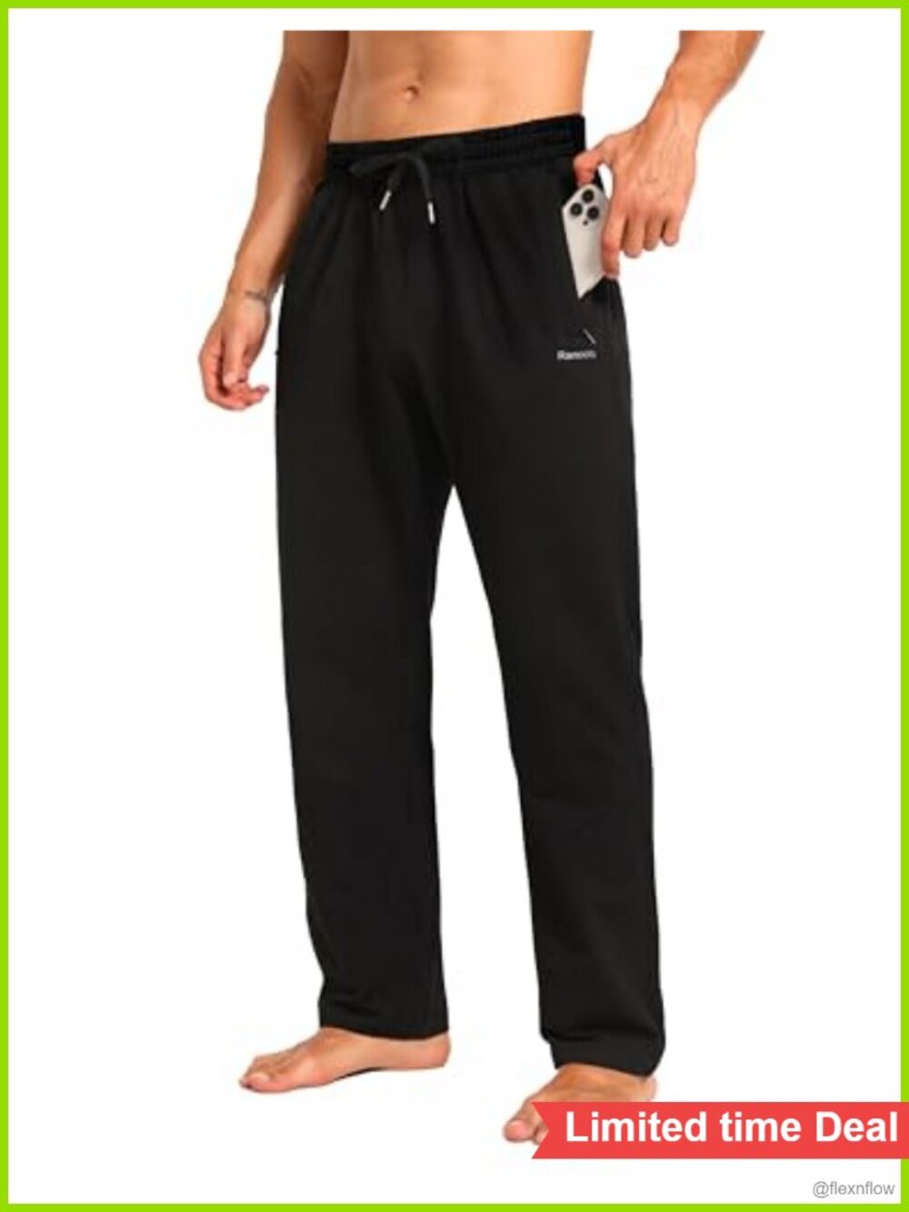 Mens Cotton Sweatpants Yoga Pants Jersey Zipper Pockets